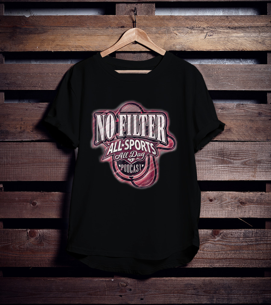 No Filter All Sports All Day Podcast Microphone Emblem T-Shirt