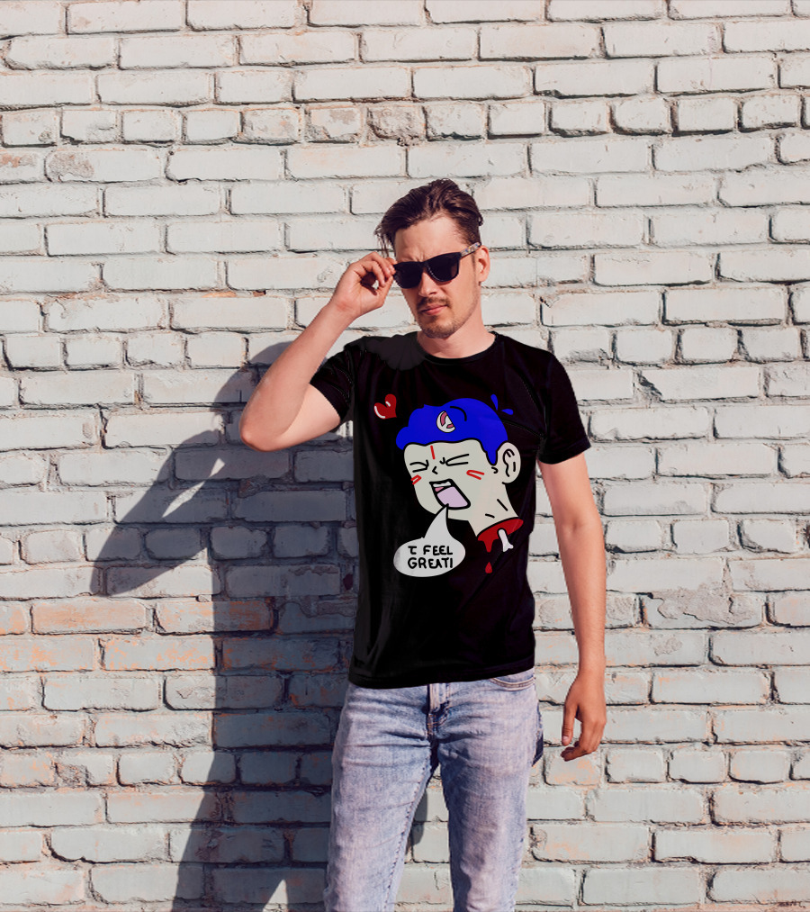 6 Dogs Merch I Feel Great Heart Cartoon Bone Droplets T-Shirt