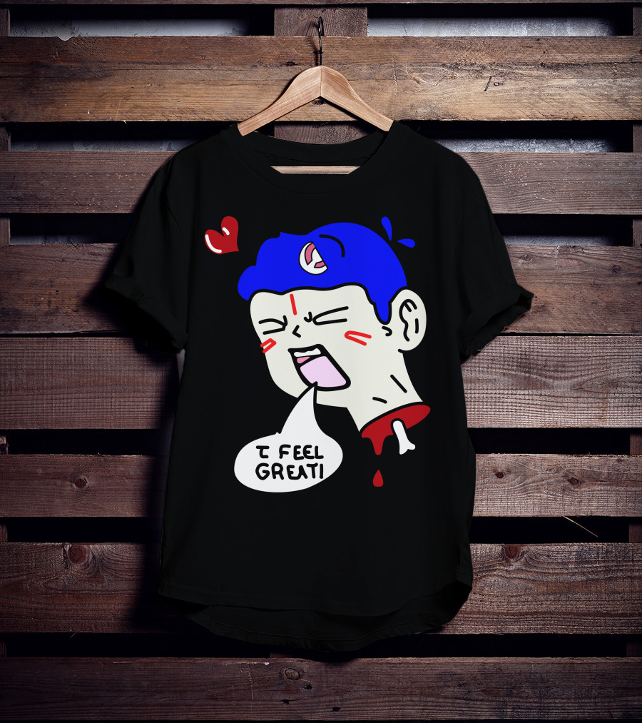 6 Dogs Merch I Feel Great Heart Cartoon Bone Droplets T-Shirt
