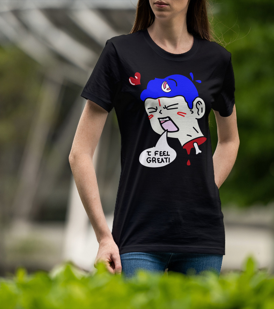 6 Dogs Merch I Feel Great Heart Cartoon Bone Droplets T-Shirt