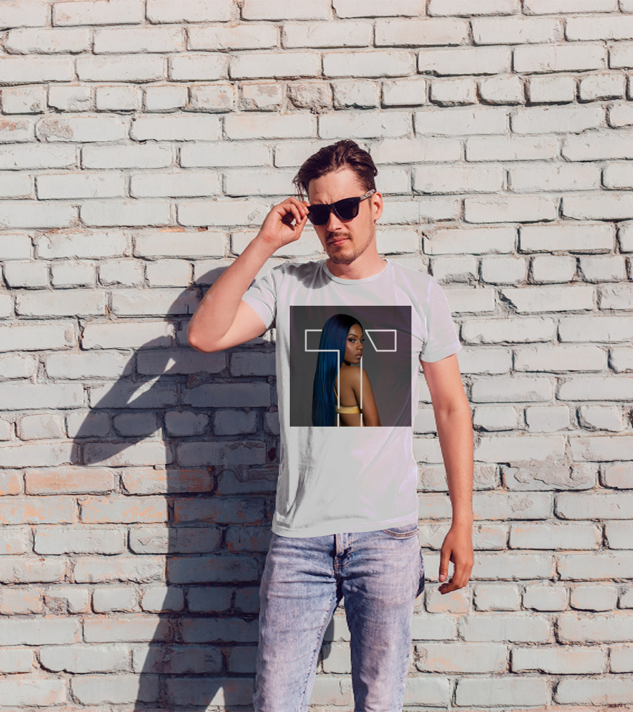 Terilisha T Silhouette Overlay With Blue Hair T-Shirt