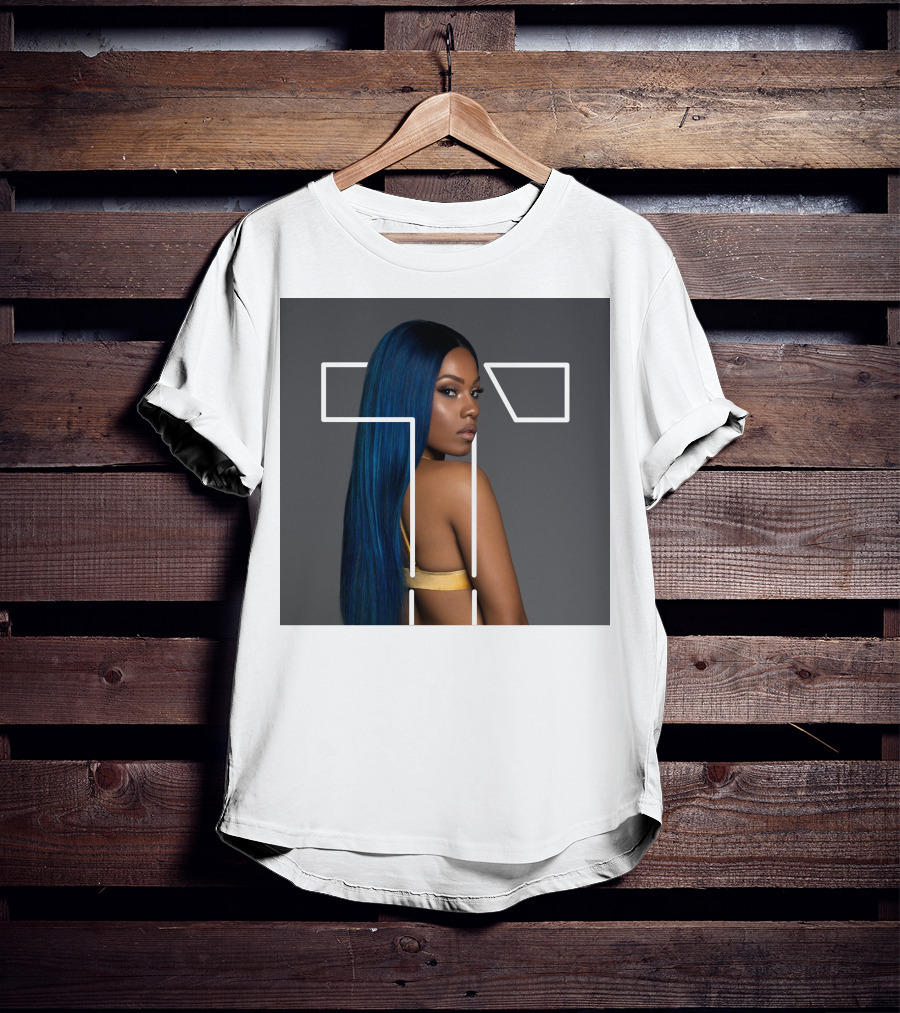 Terilisha T Silhouette Overlay With Blue Hair T-Shirt