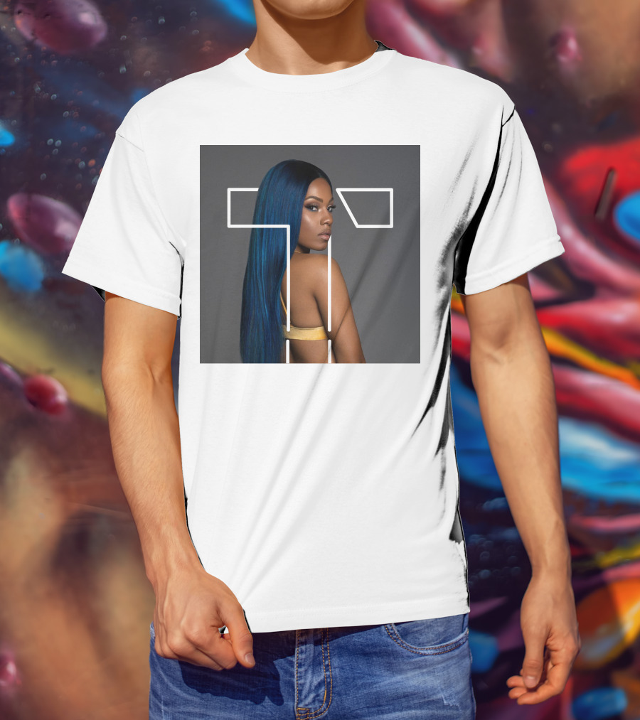 Terilisha T Silhouette Overlay With Blue Hair T-Shirt
