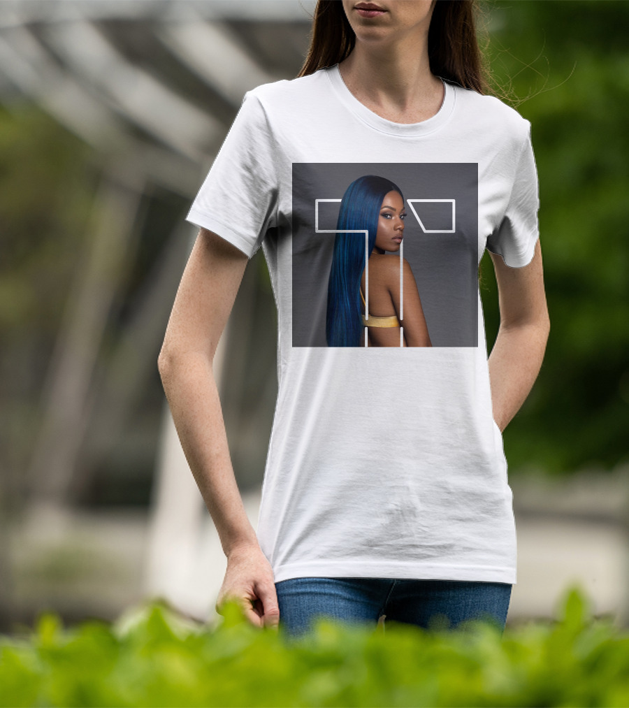 Terilisha T Silhouette Overlay With Blue Hair T-Shirt