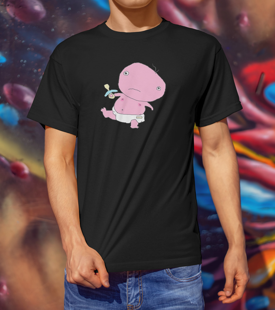 Jack Stauber Baby Character Pacifier Diaper Pink T-Shirt
