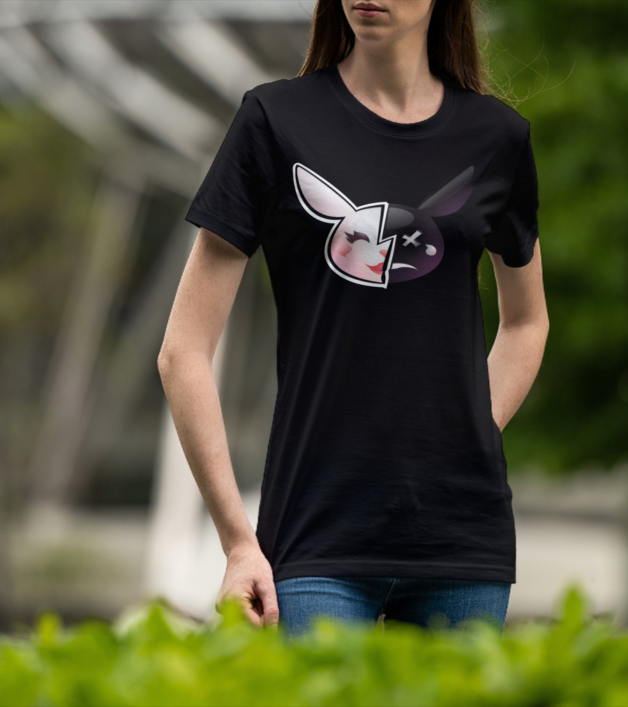 Trisha Paytas Merchandise Happy Sad Bunny Icon Split Face T-Shirt