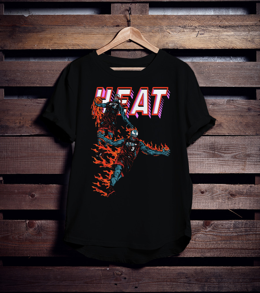 Heat Antimerch Basketball Flame Dunk Players T-Shirt