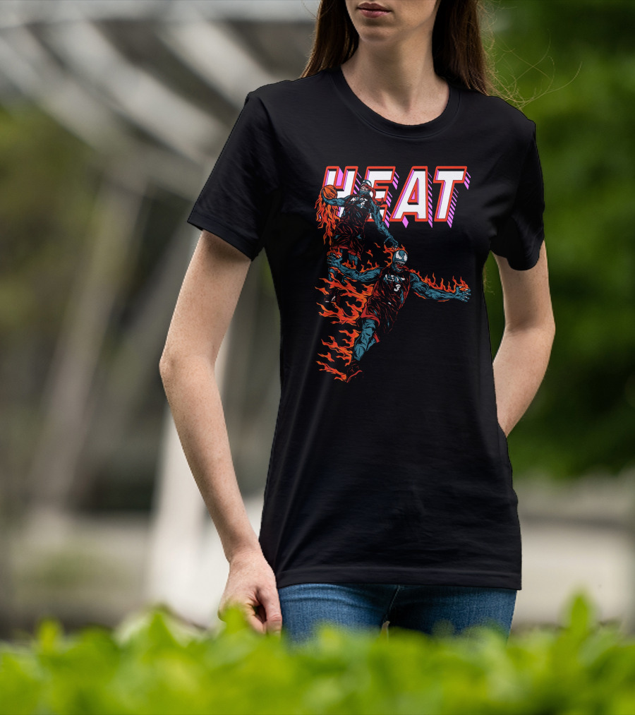 Heat Antimerch Basketball Flame Dunk Players T-Shirt