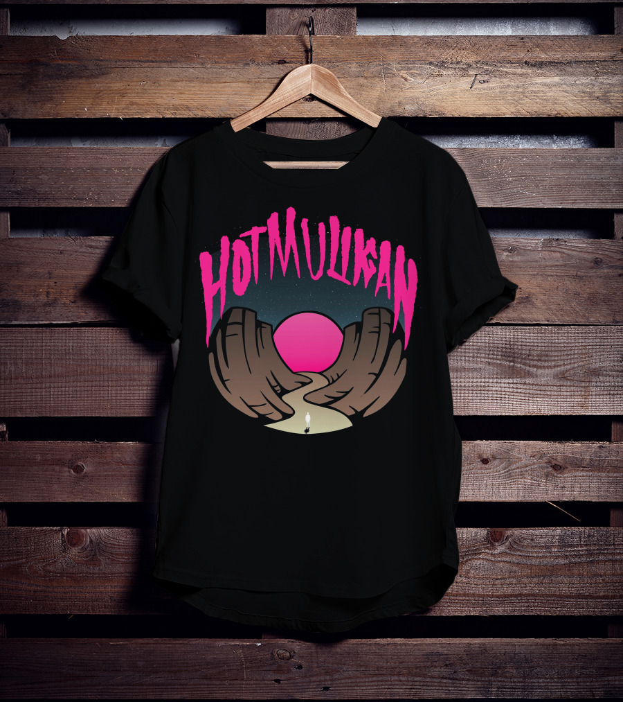 Hot Mulligan Pink Sunset Canyon Pathway T-Shirt