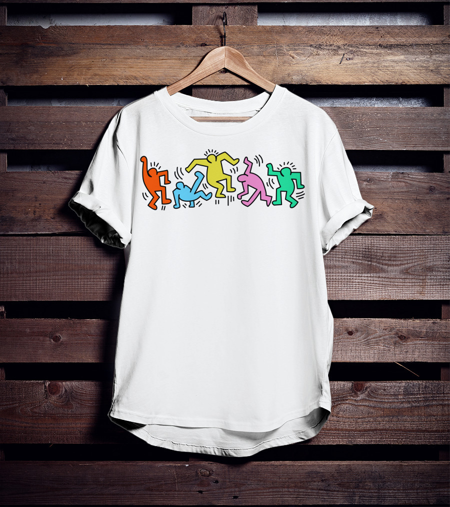 Keith Haring Vibrant Dancing Figures T-Shirt