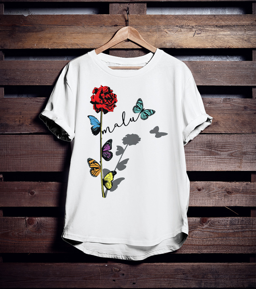 Malu Red Rose Butterflies T-Shirt
