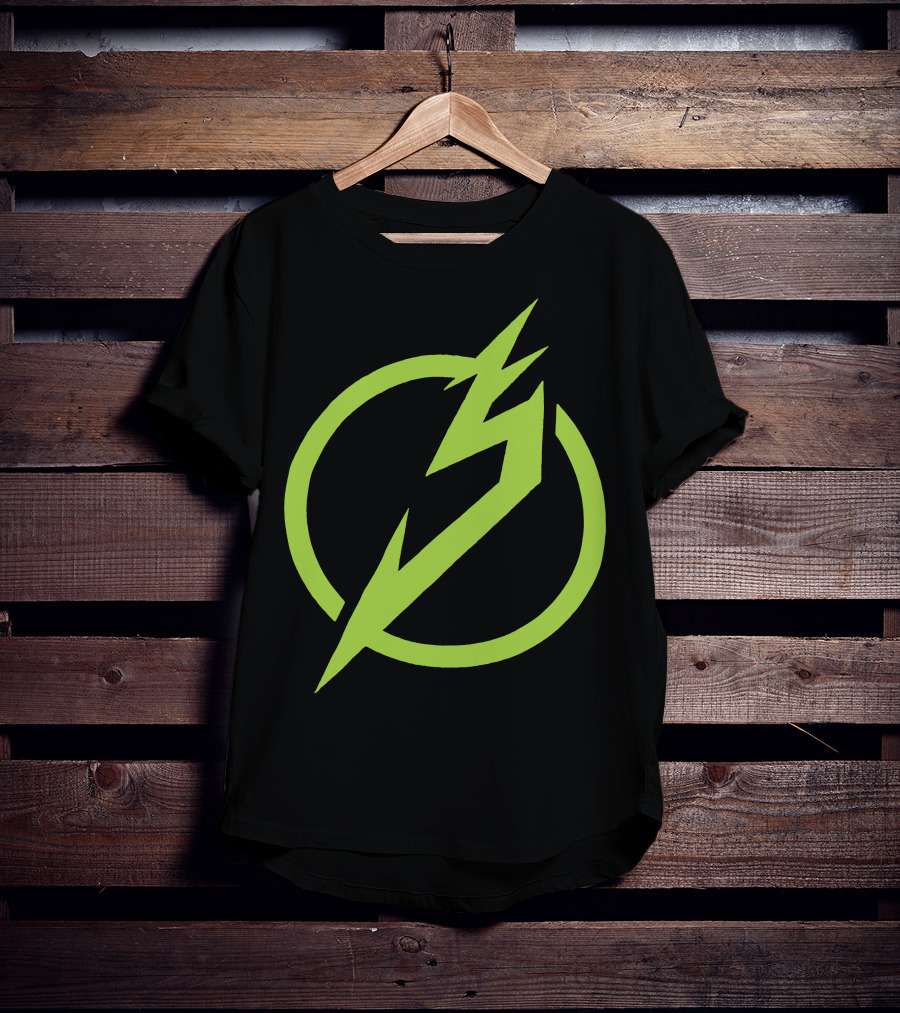 Snails Merch Electric Green Lightning Circle T-Shirt