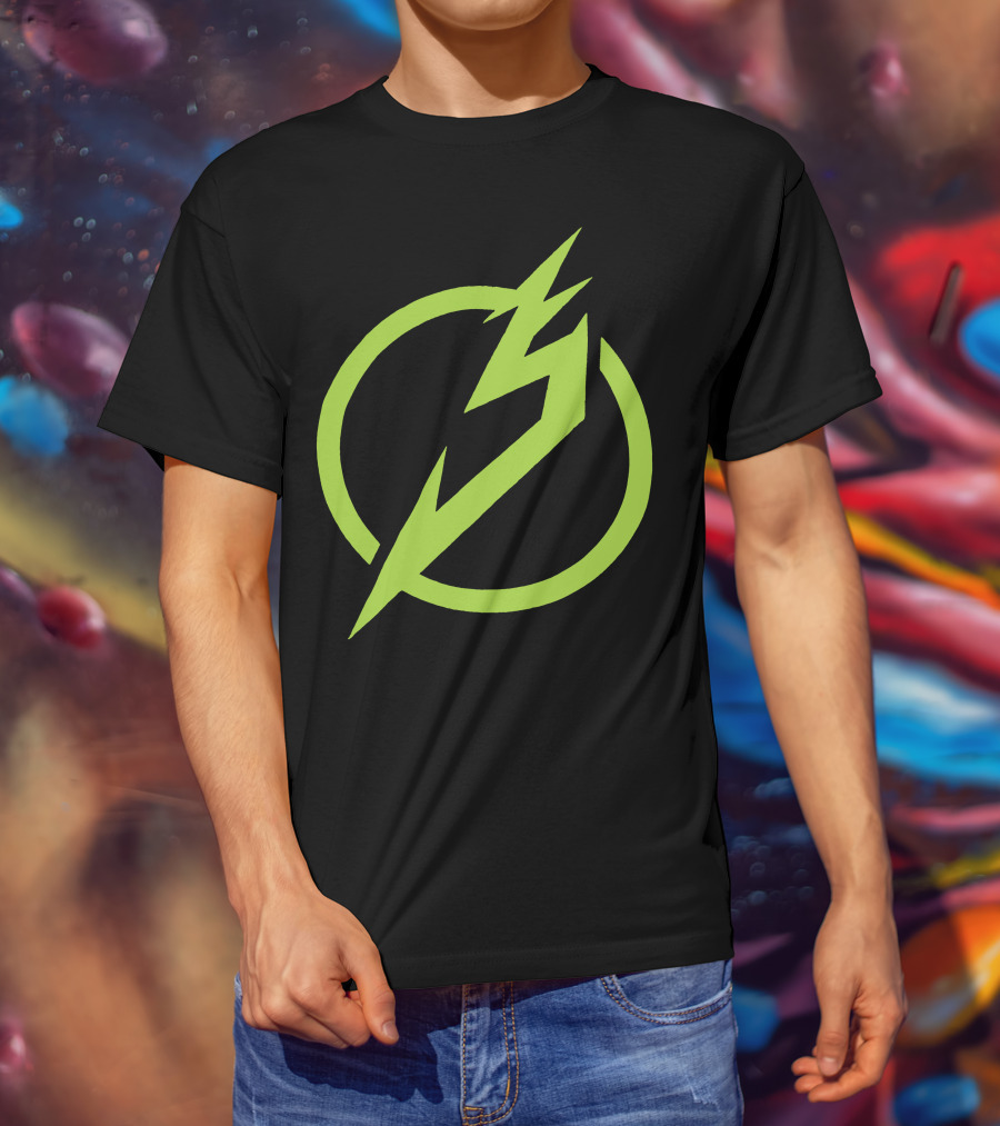 Snails Merch Electric Green Lightning Circle T-Shirt