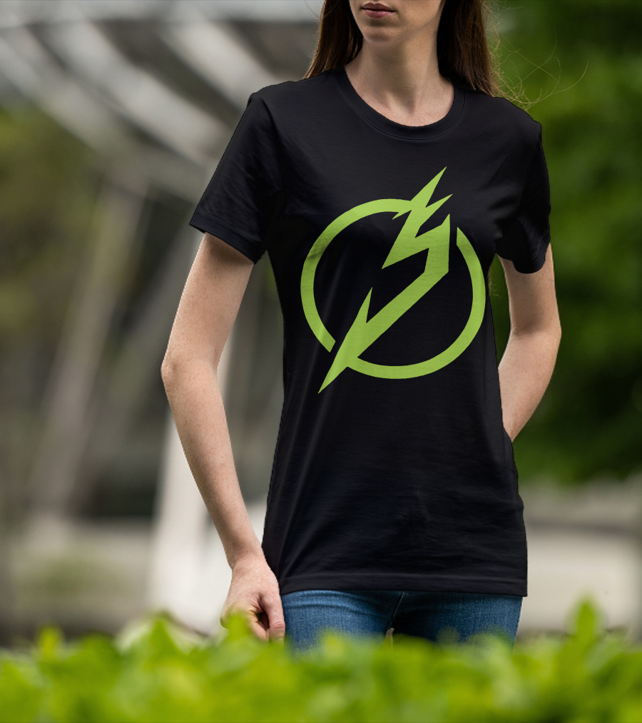 Snails Merch Electric Green Lightning Circle T-Shirt