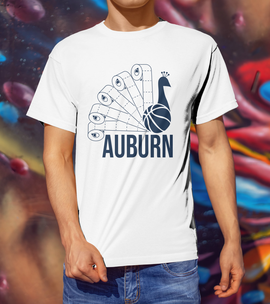 Auburn Peacock Toilet Paper Basketball T-Shirt