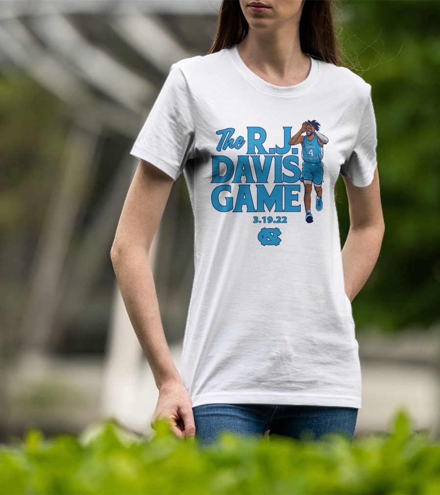 The R.J. Davis Game 3.19.22 UNC Basketball North Carolina T-Shirt
