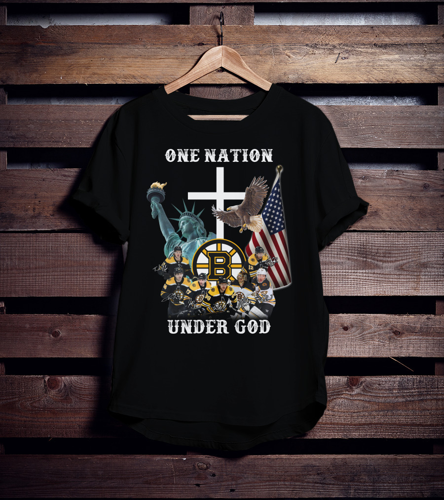 One Nation Under God Boston Hockey Spirit T-Shirt