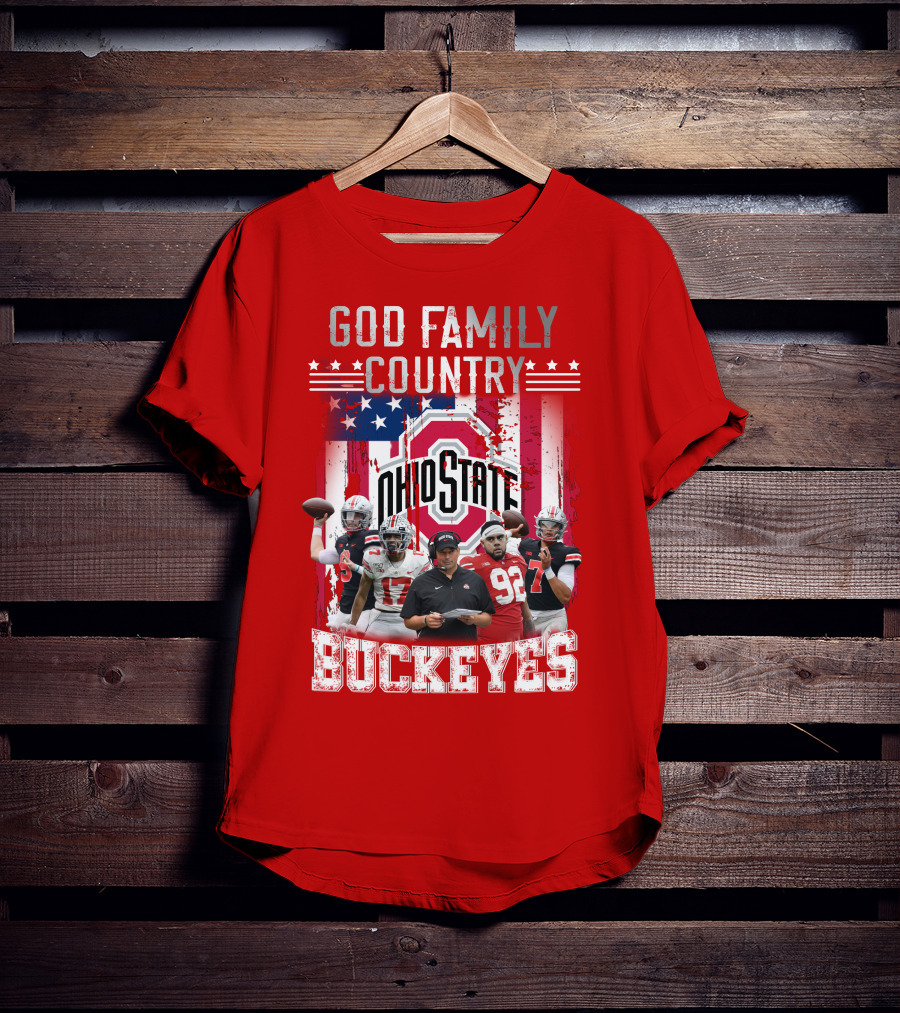 Ohio State God Family Country Buckeyes T-Shirt
