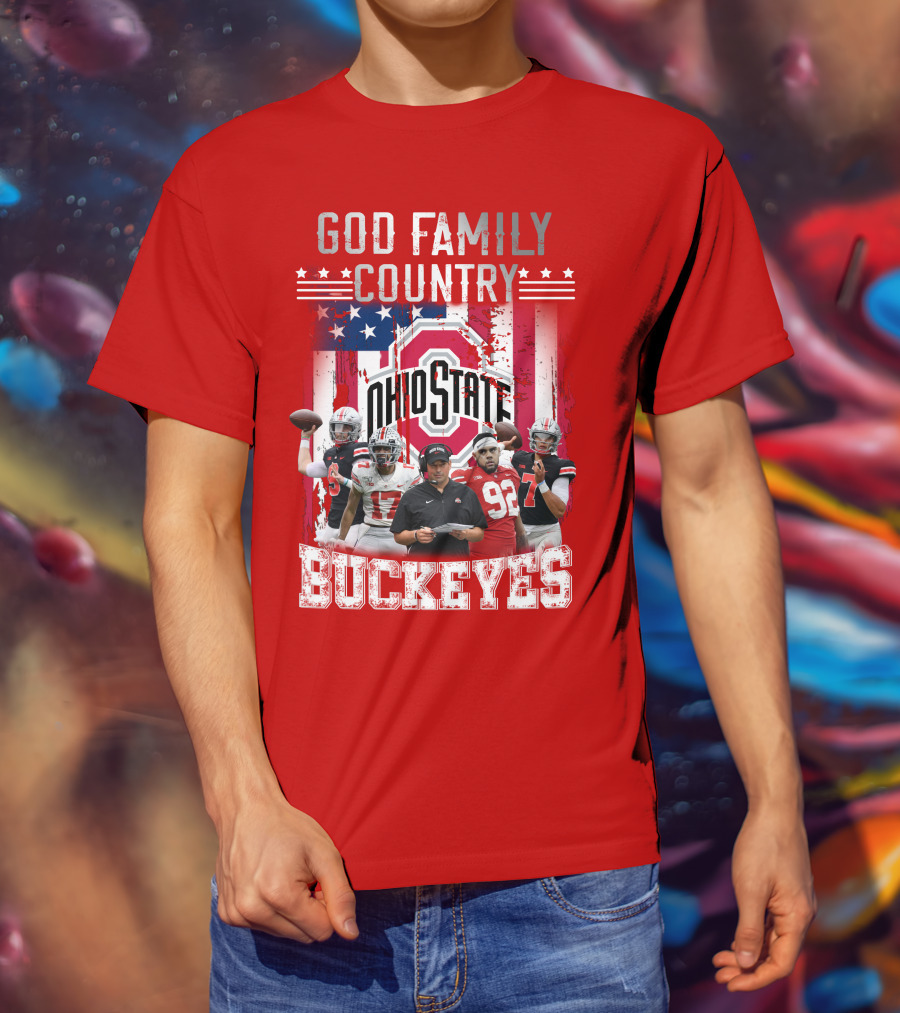 Ohio State God Family Country Buckeyes T-Shirt