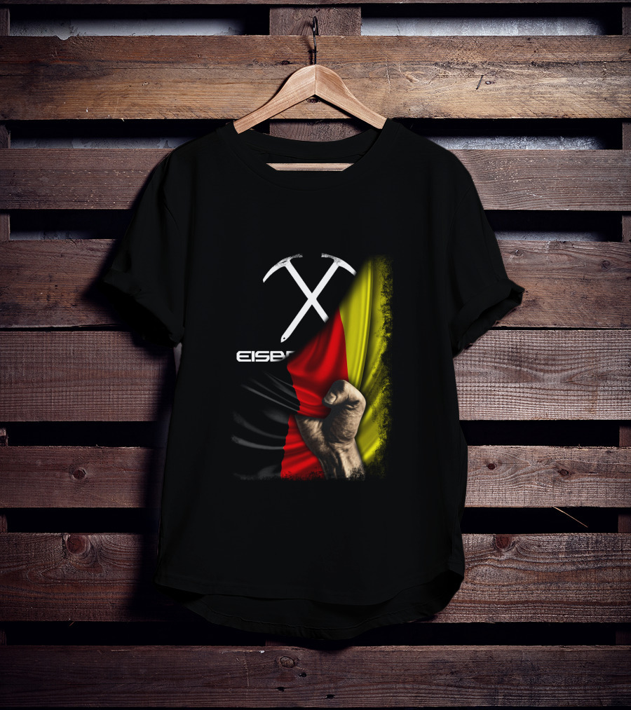 Eisbrecher Flagge Duo Pickaxes German Colors Fist T-Shirt