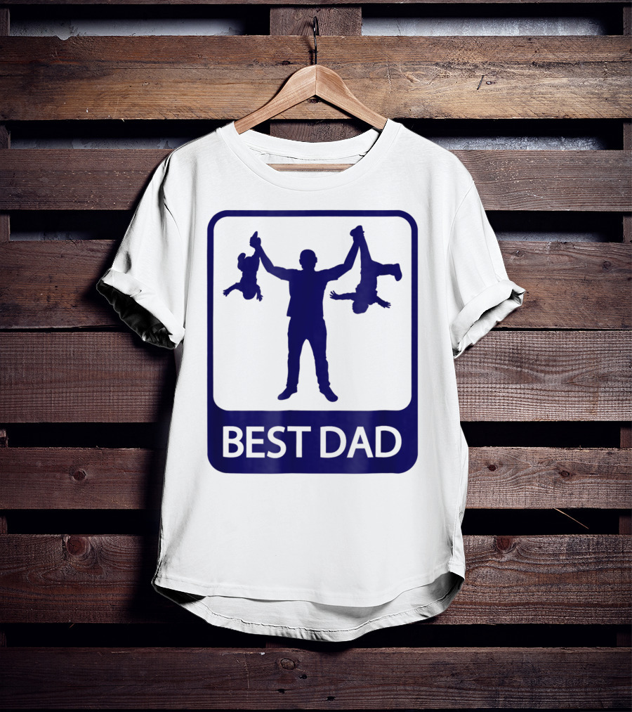 Best Dad Silhouette Holding Kids Playfully T-Shirt