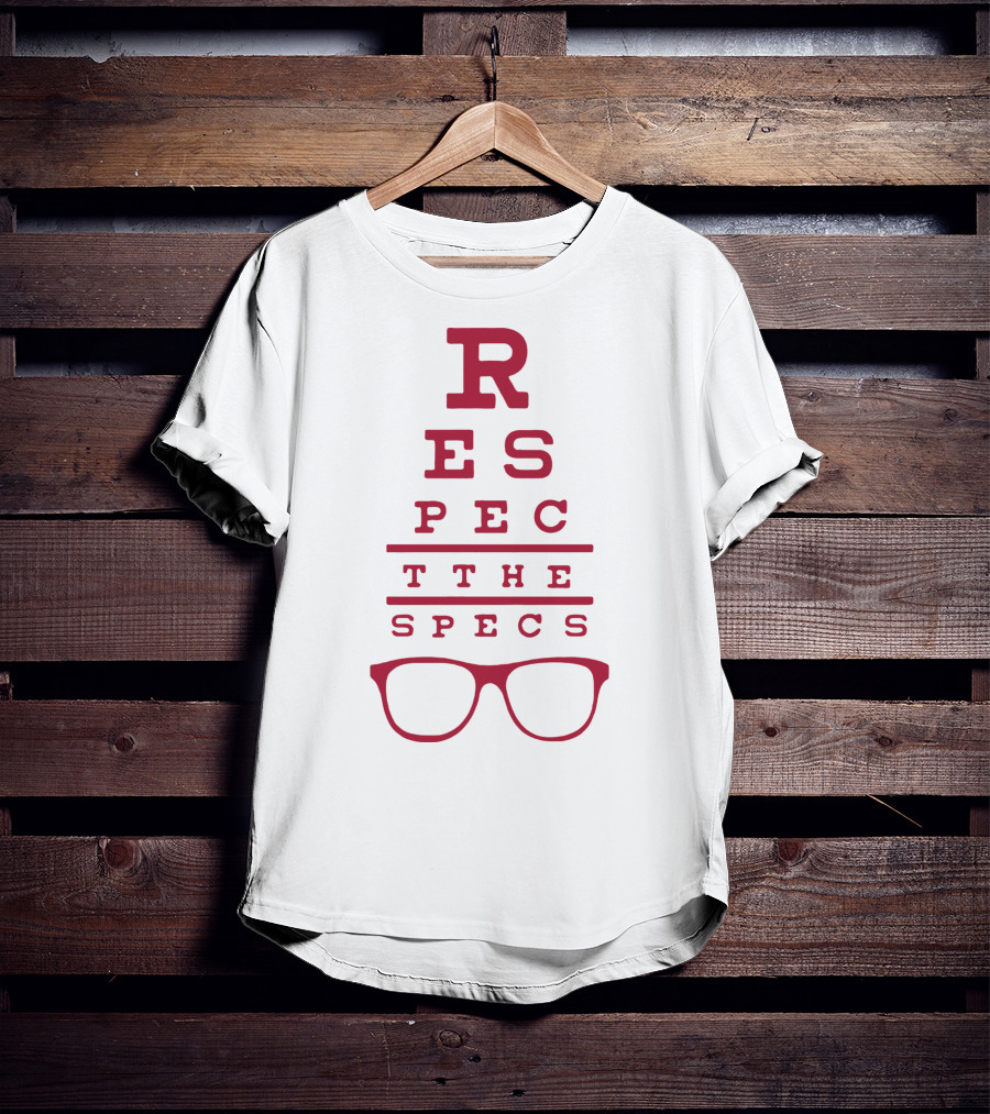 Respect The Specs Rodrigo Blankenship Eyewear Typography T-Shirt