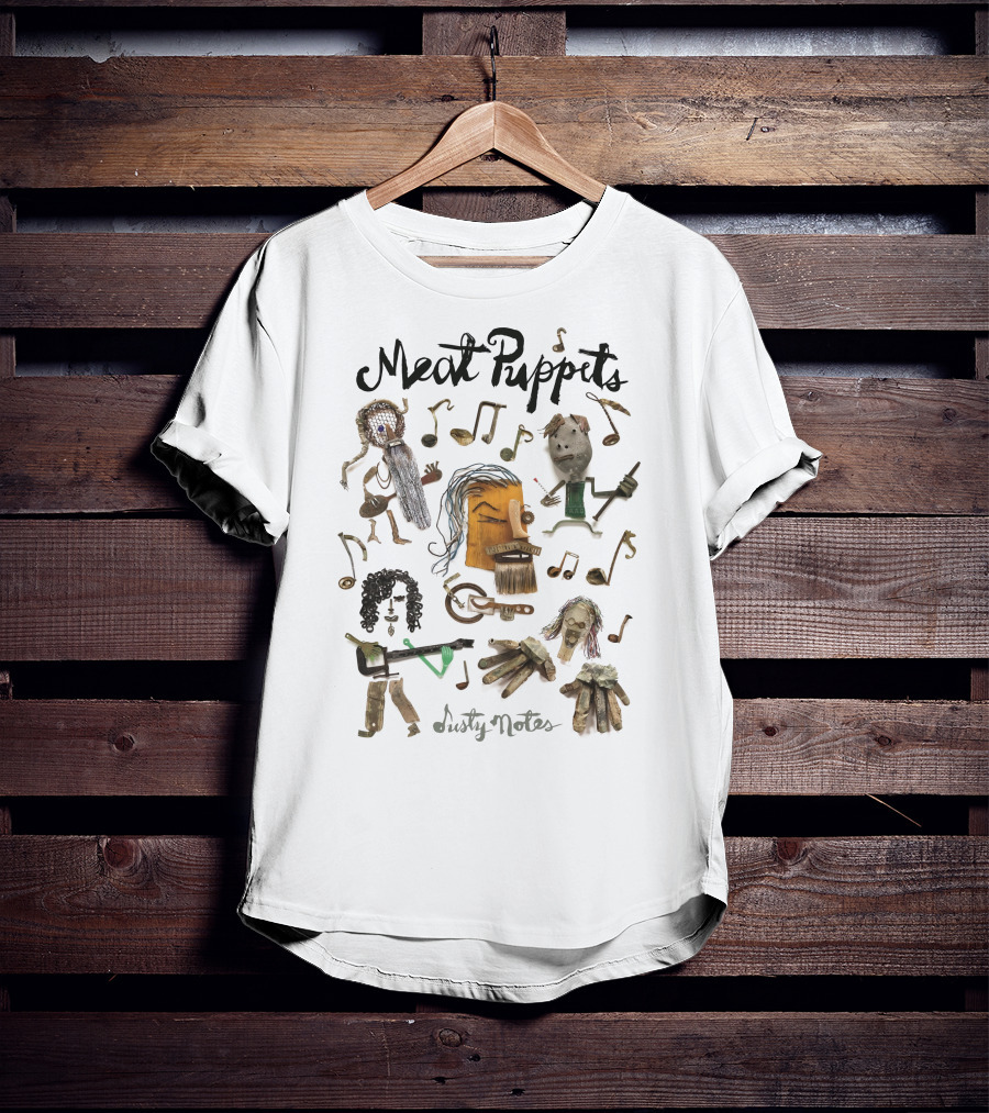 Meat Puppets Dusty Notes Musical Puppet Collage T-Shirt
