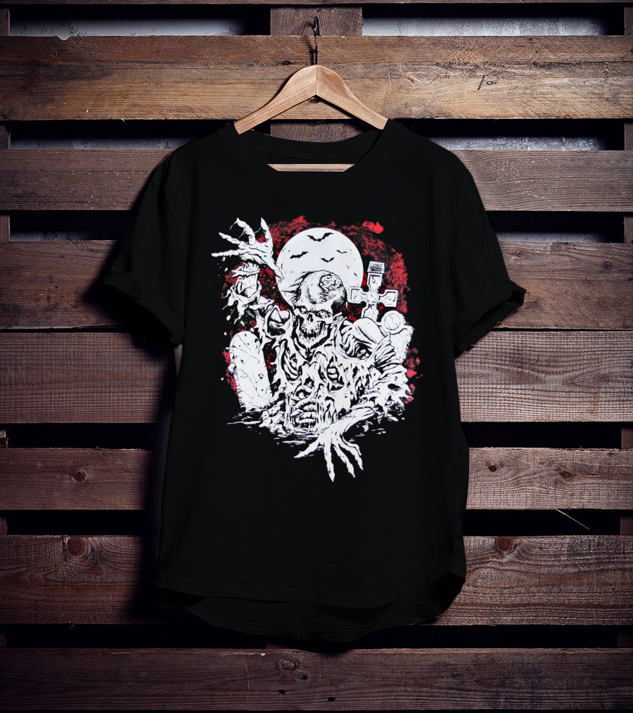 Summer Goth Zombie Undead Walking Corpse Horror Grave Moon T-Shirt
