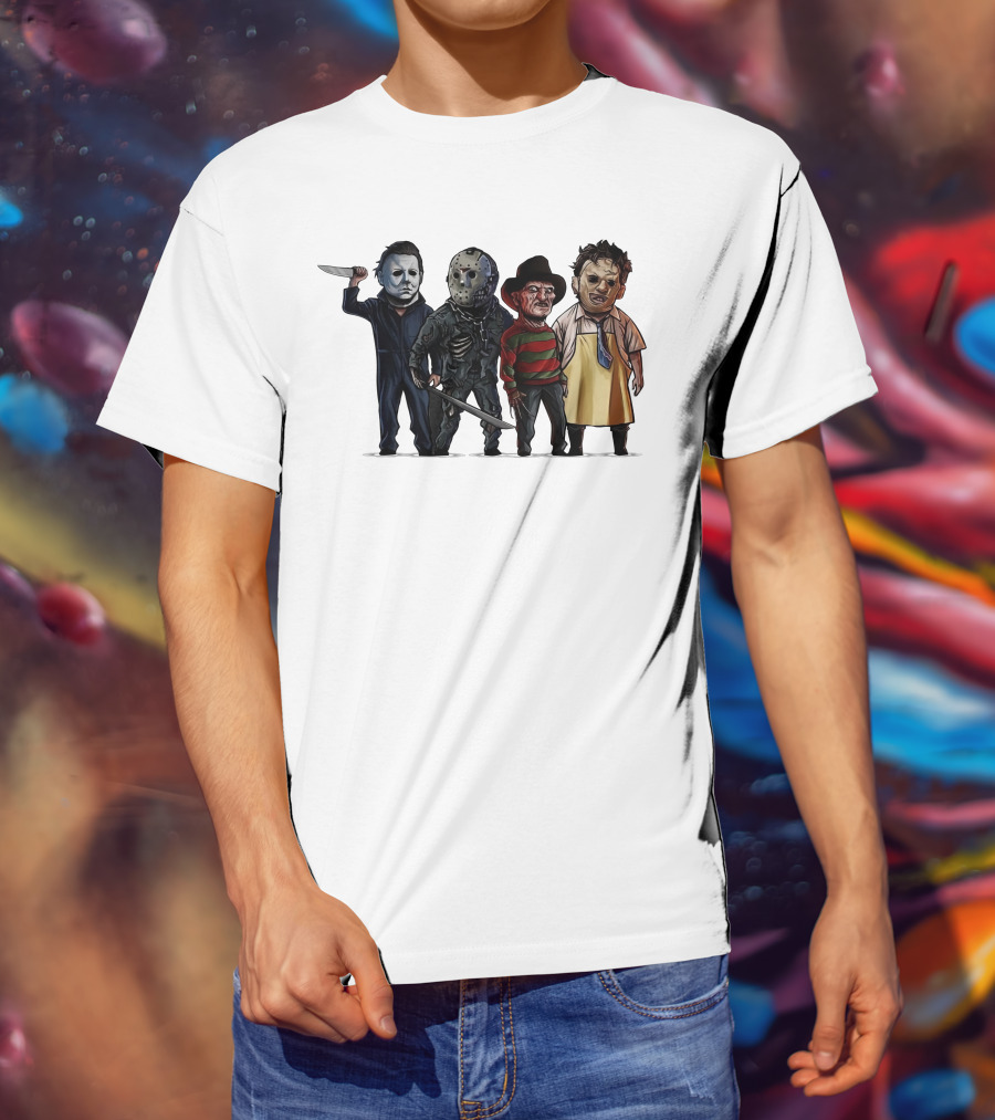 Summer Men MYERRS Michaell Halloween Horror Movie Characters Icons T-Shirt