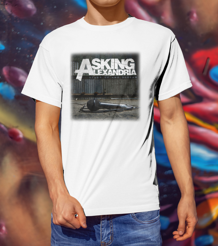 Asking Alexandria Stand Up And Scream Microphone Scene T-Shirt