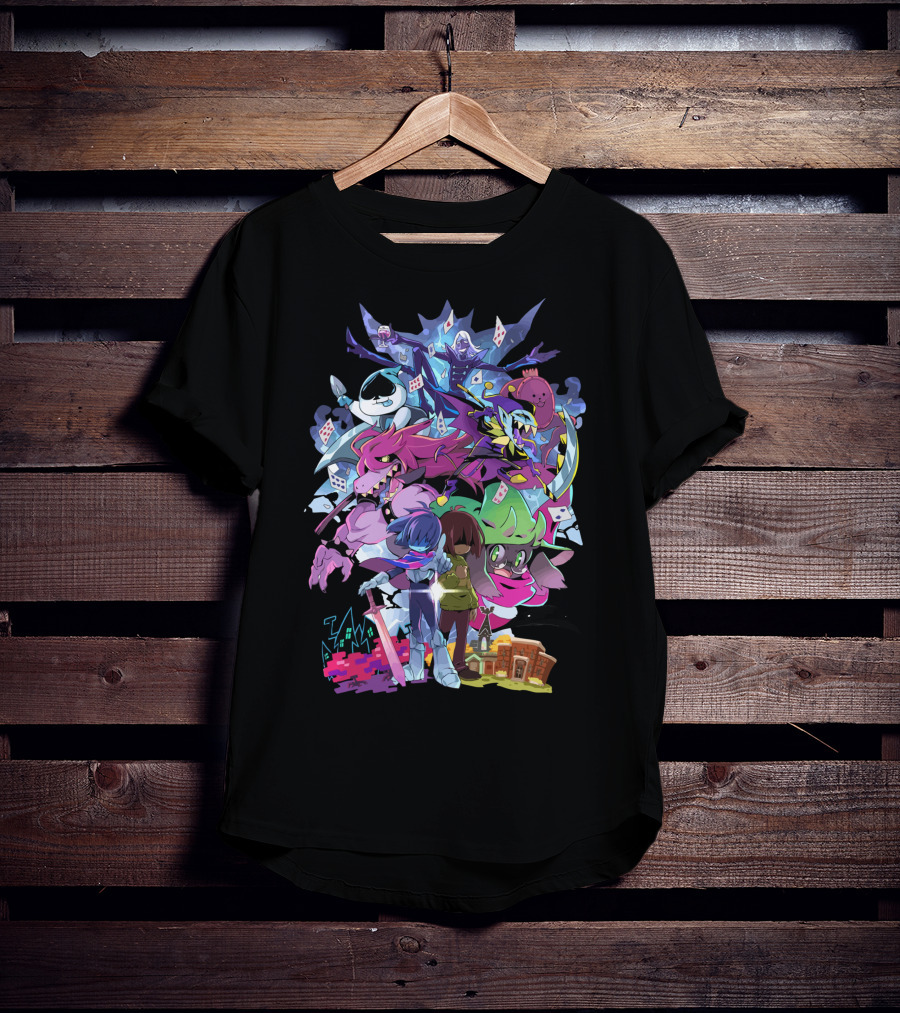 Deltarune Cast And Colorful Adventure Scene T-Shirt