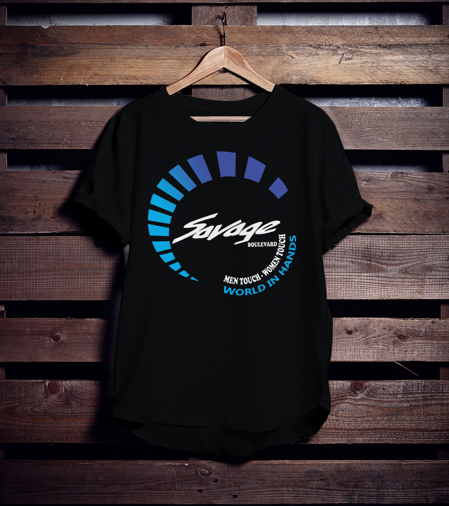 Savage Boulevard Men Touch Women Touch World In Hands T-Shirt