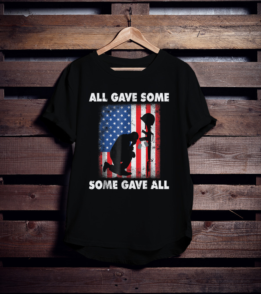 All Gave Some Some Gave All Veteran Memorial Day USA Flag T-Shirt