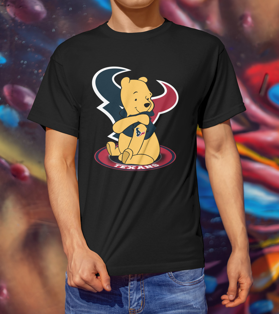 Pooh Texans Houston Logo Bears Football T-Shirt