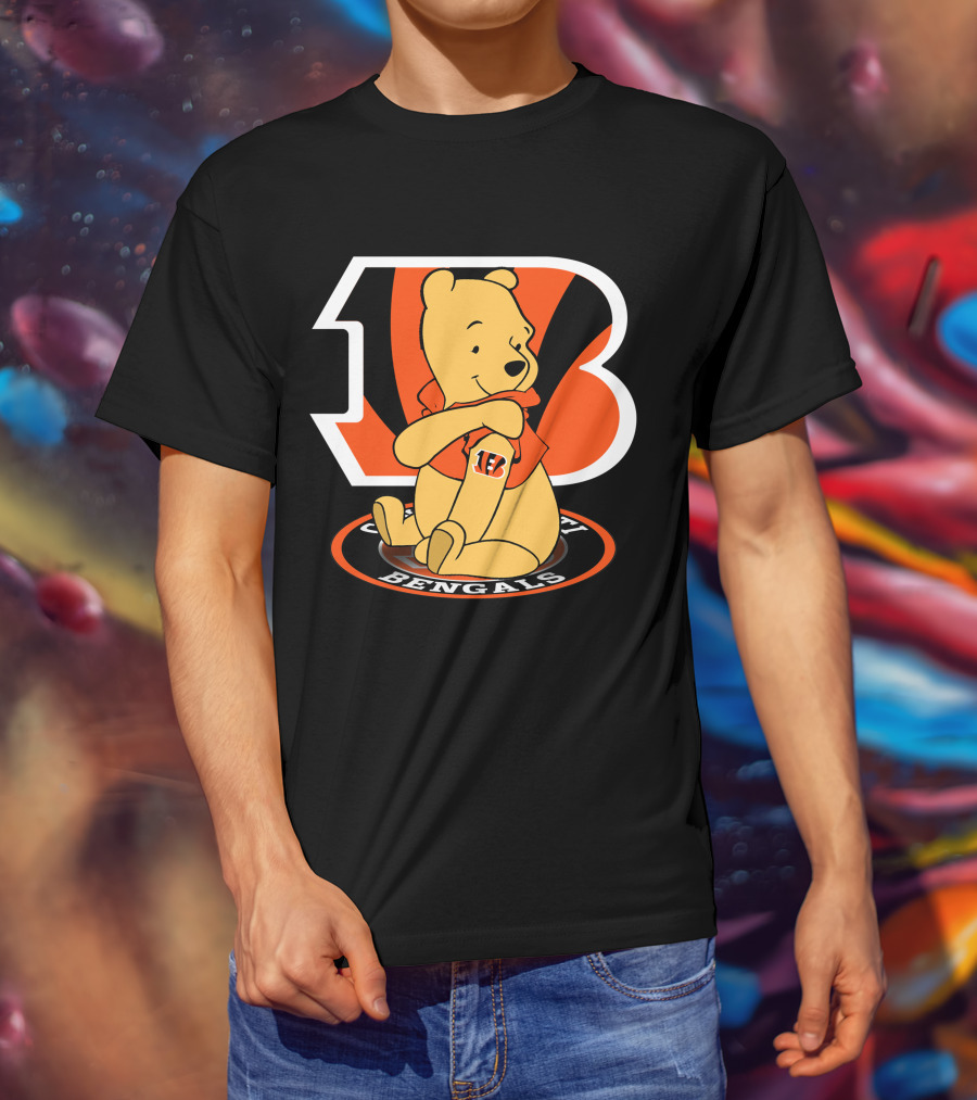 Cincinnati Bengals Pooh Football Crossover T-Shirt