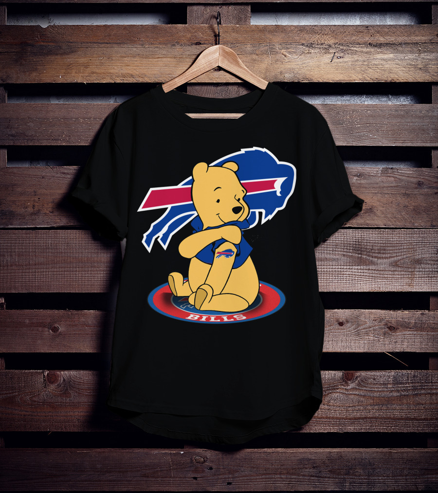 Pooh Bills Buffalo Bills Crossover Featuring Iconic Bear T-Shirt