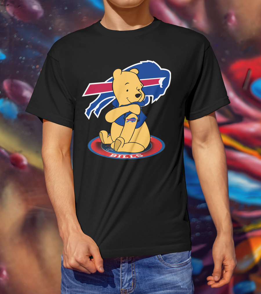 Pooh Bills Buffalo Bills Crossover Featuring Iconic Bear T-Shirt