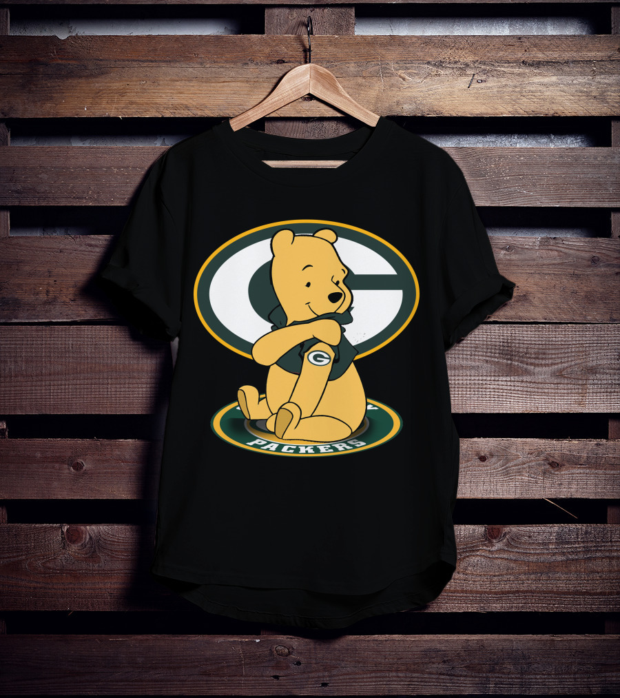 Pooh Packers Crossover With Iconic Green Bay T-Shirt