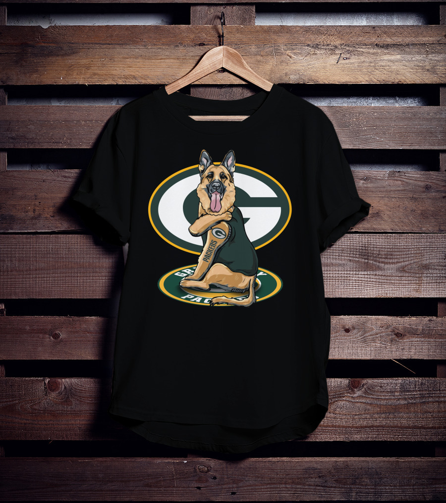 Green Bay Packers German Shepherd Fan T-Shirt