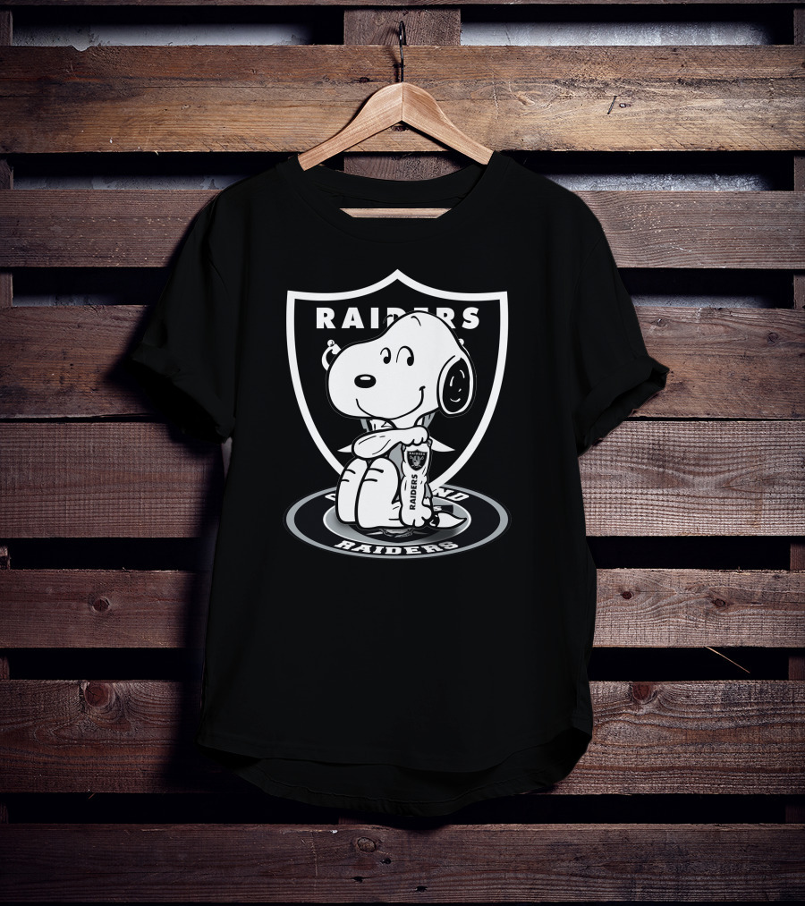 Snoopy Raiders Oakland Raiders Football NFL Peanuts Crossover T-Shirt