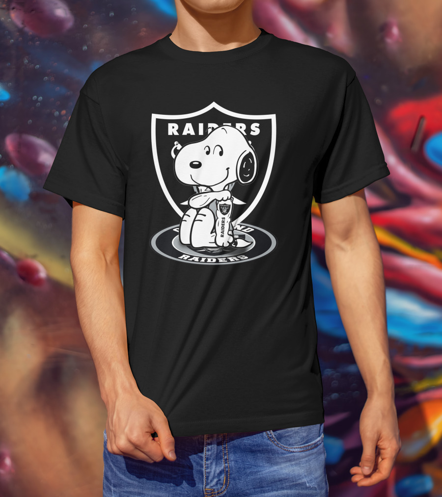 Snoopy Raiders Oakland Raiders Football NFL Peanuts Crossover T-Shirt