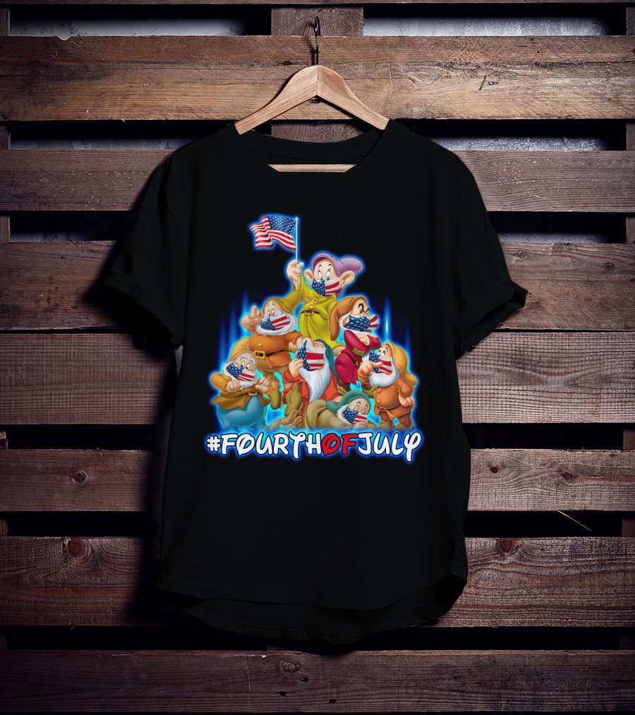 FourthofJuly Seven Dwarfs Patriotic Celebration With American Flag T-Shirt