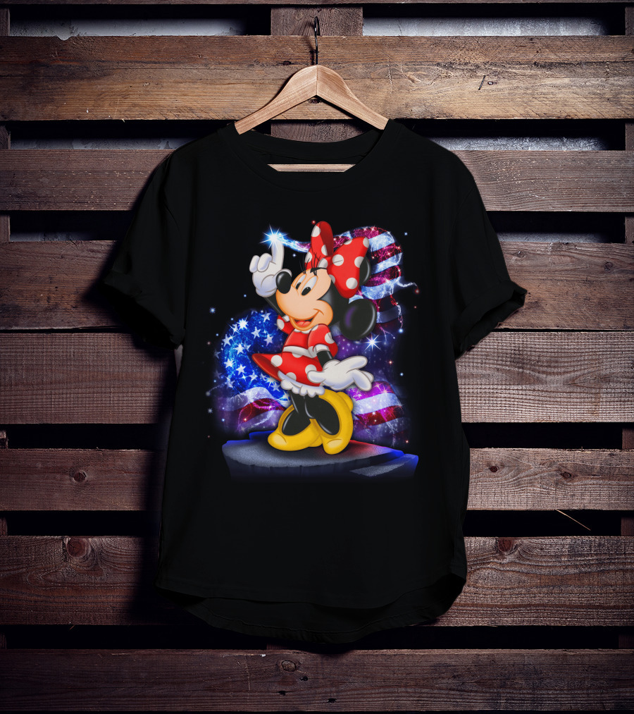 Minnie Mouse July Patriotic Bling T-Shirt