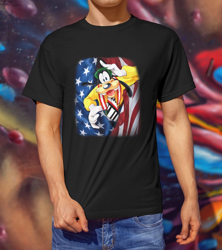 Goofy American Flag Fourth Of July T-Shirt