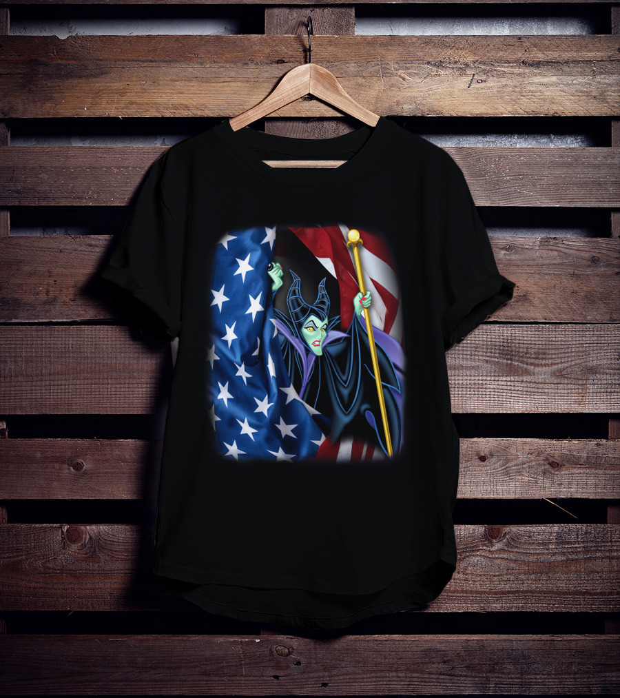 Maleficent Holding Scepter With American Flag Fourth Of July T-Shirt
