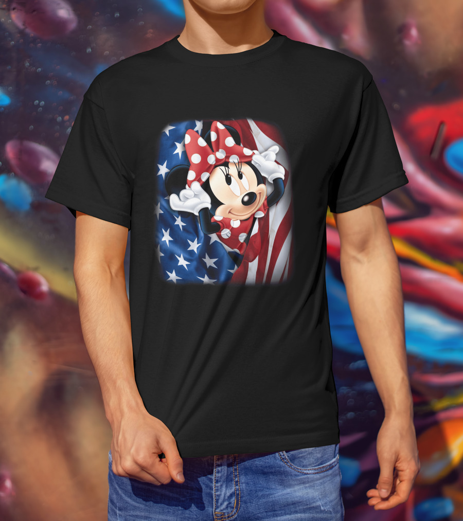 Minnie Mouse Stars And Stripes Fourth Of July T-Shirt