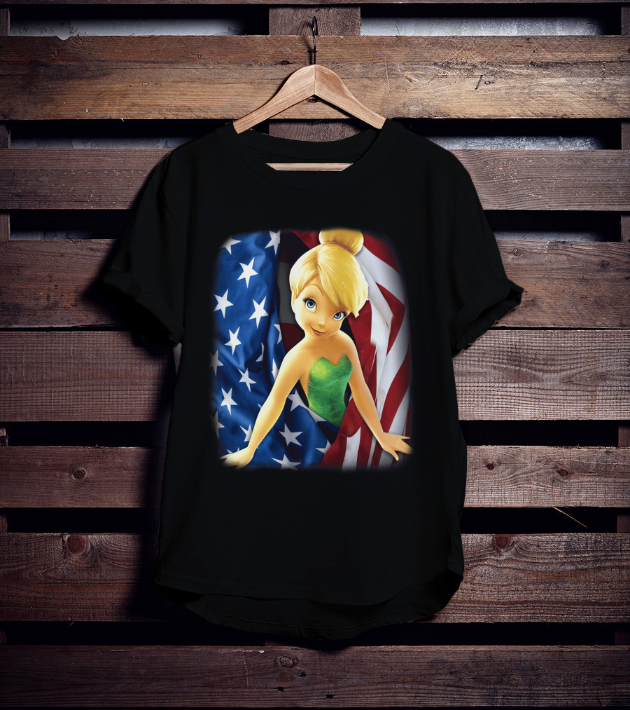 Tinkerbell American Flag Fourth Of July T-Shirt