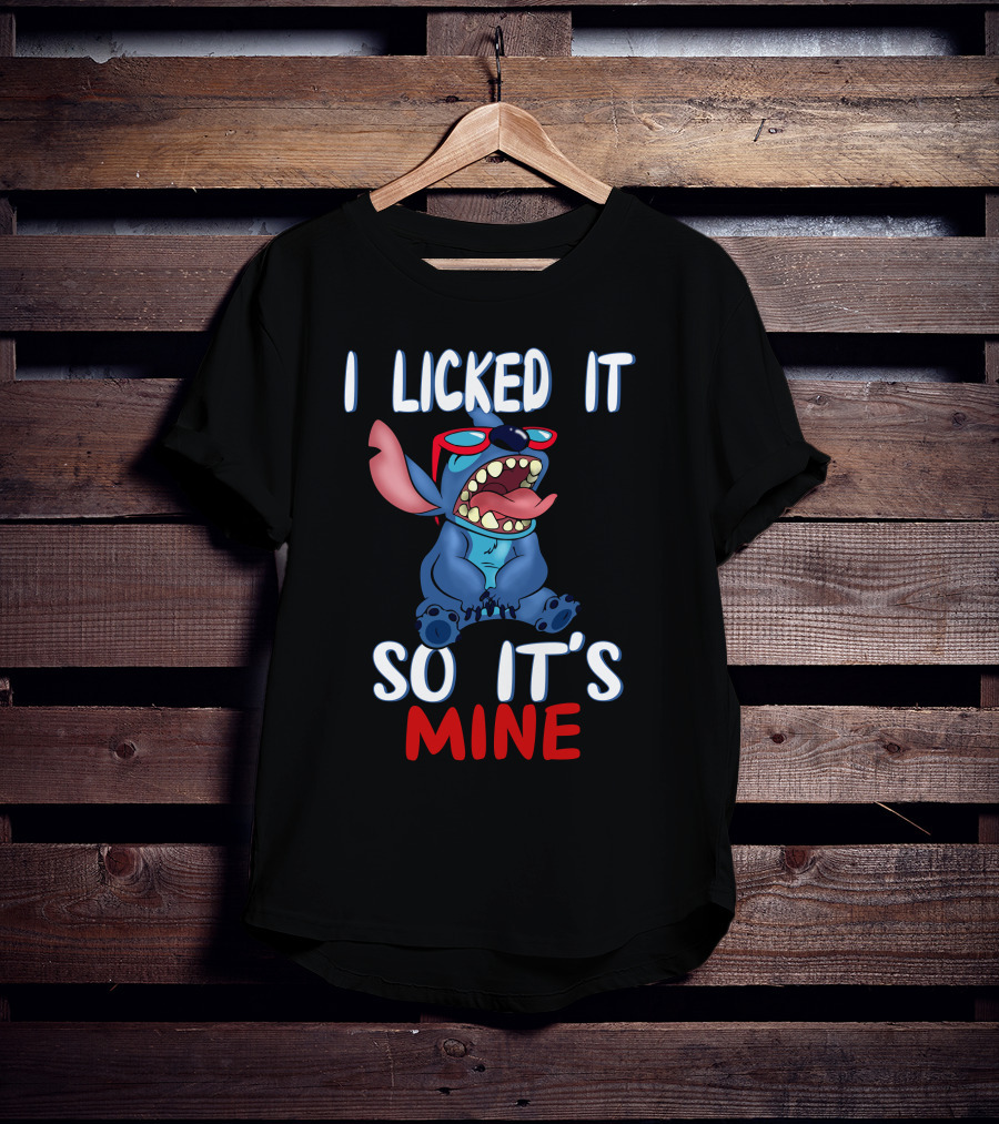 I Licked It So It's Mine Stitch Red Sunglasses T-Shirt