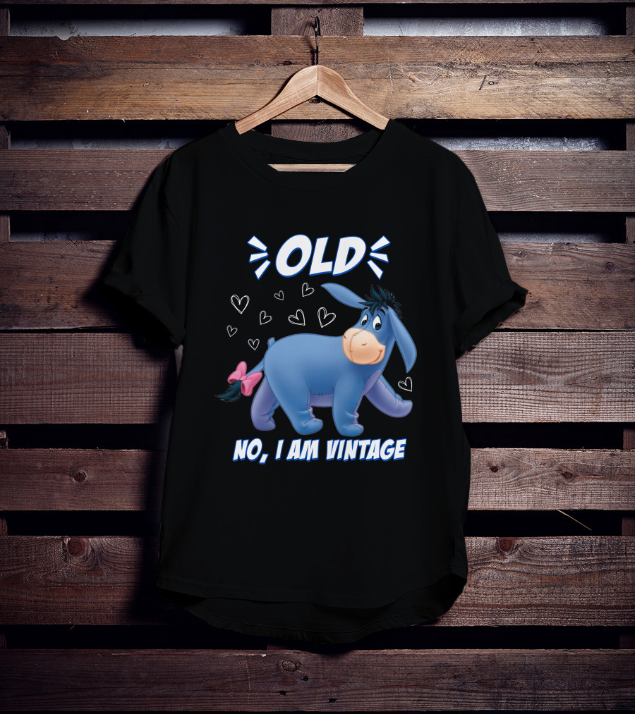 Eeyore Old No I Am Vintage Hearts T-Shirt