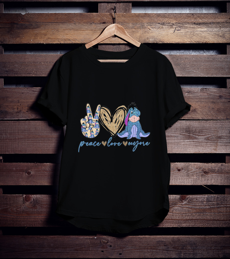 Peace Love Eeyore Peace Sign Heart T-Shirt